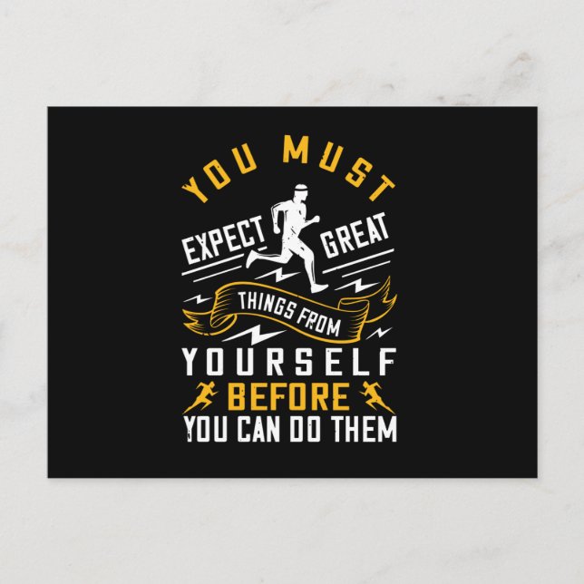 Laufen - Sie müssen große Dinge erwarten Postkarte (Vorderseite)