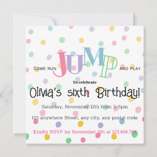 Laufen, springen, bunte Punkte spielen Einladung