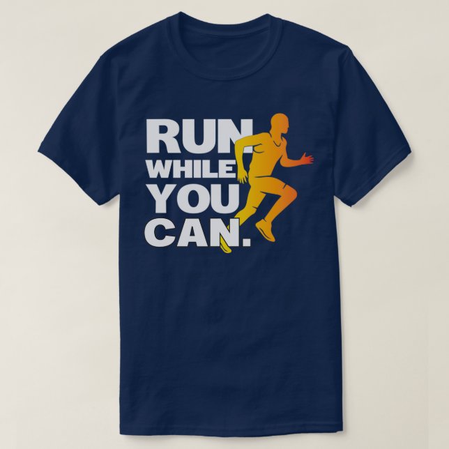 Laufen, während ich Joggen-Marathon laufen kann T-Shirt (Design vorne)