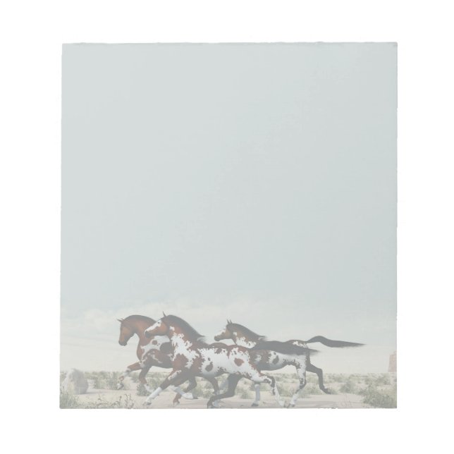 Laufen wie Wind - Galloping Paint Horses Notepad Notizblock (Vorderseite)