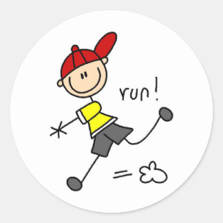 Laufend auf Basisplatte Runder Aufkleber