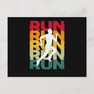 Laufend Retro Vintage Laufend Lustig Joggen Läufer Postkarte