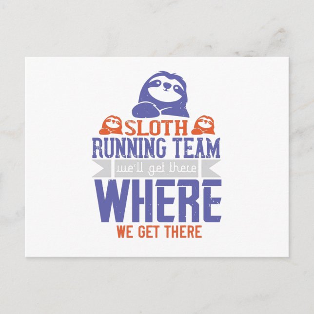 Laufend - Sloth Running Team Postkarte (Vorderseite)