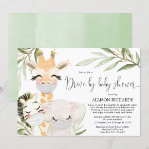 Laufende Babyduschsafari-Tiere geschlechtsneutral Einladung