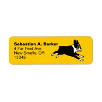Laufende Boston Terrier Cartoon Dog Rücksendeadres