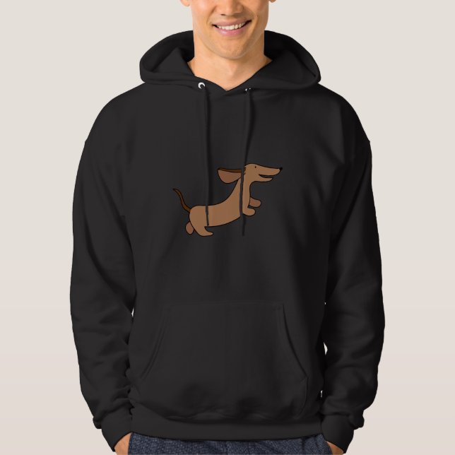 Laufende Dackel-Wurst-Hund Illustriert Hoodie (Vorderseite)