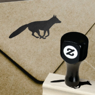 Laufende Fox-Silhouette Gummistempel