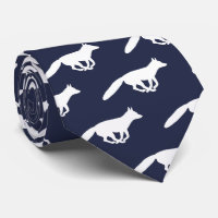 Laufende Fox-Silhouetten Muster Weiß und Blau