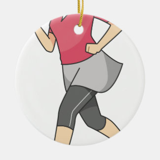 Laufende Frau Keramikornament