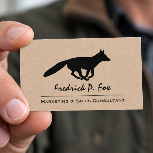 Laufende Fuchs-Silhouette Wildtier Visitenkarte