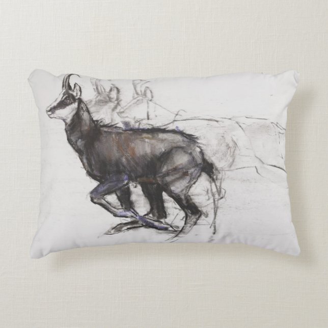 Laufende Gämse Dekokissen (Vorderseite)