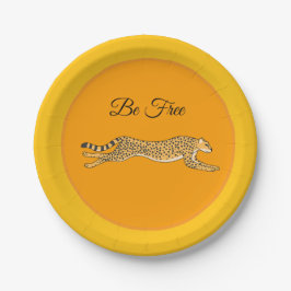 Laufende Gepard-Papierplatten "Sei Frei" Pappteller
