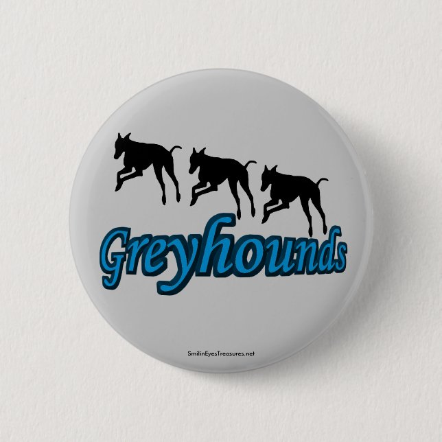 Laufende Greyhounds Silhouette Dog Lover Taste Button (Vorderseite)