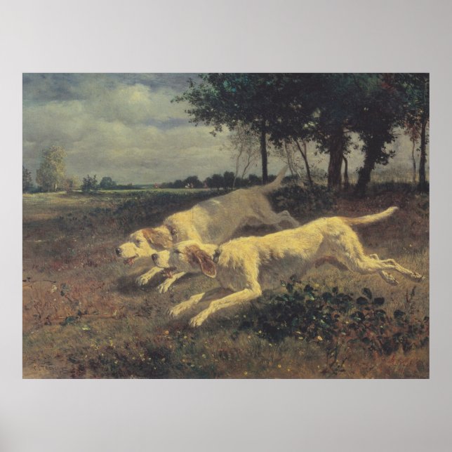 Laufende Hunde (Beagle) (von Constant Troyon) Post Poster (Vorne)