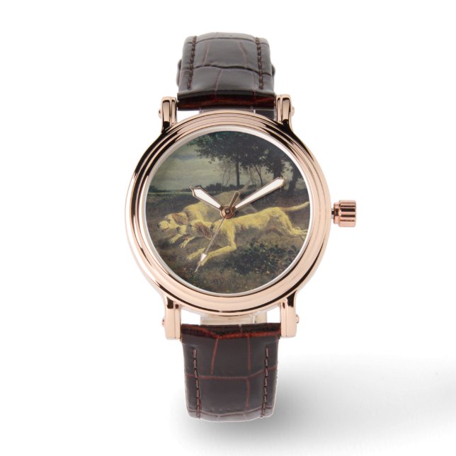 Laufende Hunde (Beagles) (von Constant Troyon) Armbanduhr (Vorderseite)