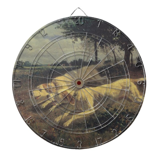 Laufende Hunde (Beagles) (von Constant Troyon) Dartscheibe (vorne)