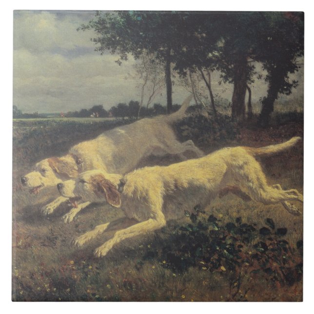 Laufende Hunde (Beagles) (von Constant Troyon) Fliese (Vorderseite)