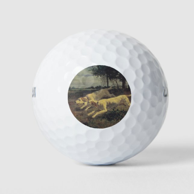 Laufende Hunde (Beagles) (von Constant Troyon) Golfball (Vorderseite)
