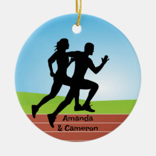 Laufende Joggen Couple Design Ornament