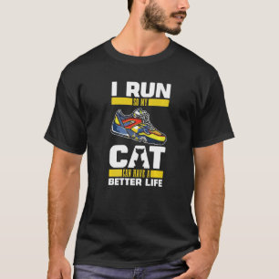 Laufende Katze Joggen Jogger Läufer T-Shirt
