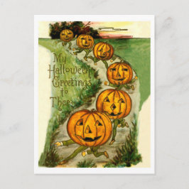 Laufende Kürbis wünschen Ihnen ein frohes Hallowee Postkarte