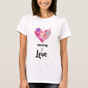 *~* Laufende Lila Rosa Herzblutfarbe T-Shirt
