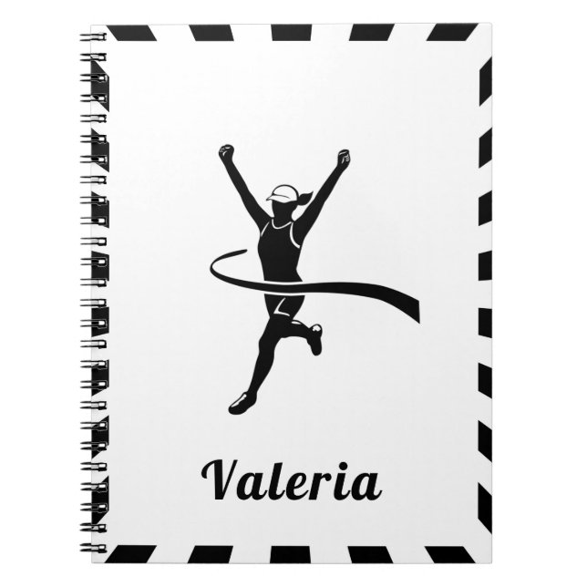 Laufende Marathon-Track-Cross-Country-Bezeichnung  Notizblock (Vorderseite)