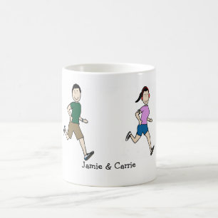 Laufende Paare - personalisierte Cartoon-Tasse Tasse
