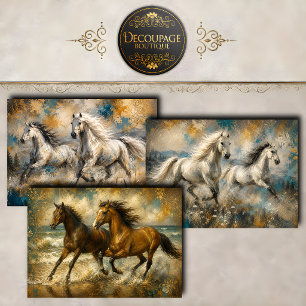 Laufende Pferde Kollektion Decoupage Geschenkpapier Set