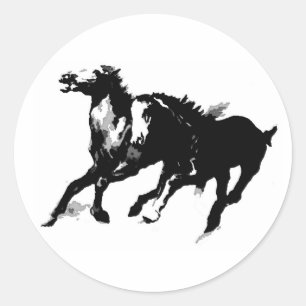 Laufende Pferde Runder Aufkleber