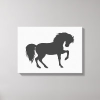 Laufende Pferde-Silhouette - Hintergrundfarbe ausw
