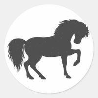 Laufende Pferde-Silhouette - Hintergrundfarbe ausw