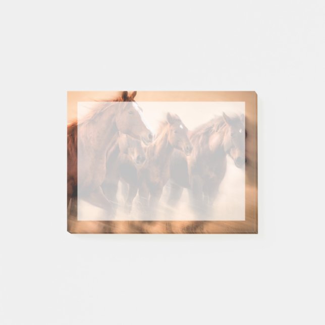 Laufende Pferde, Weichheit und fliegende Mähne Post-it Klebezettel (Vorderseite)