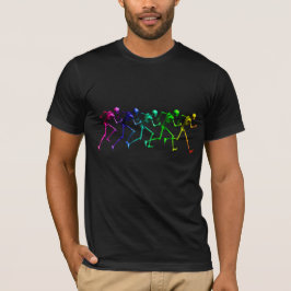 Laufende Regenbogen-Skelette T-Shirt