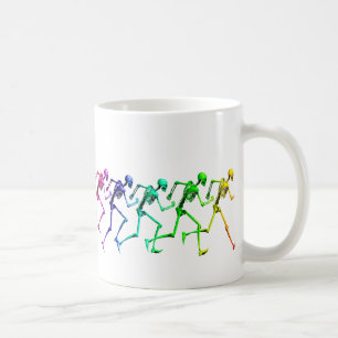 Laufende Regenbogen-Skelette Tasse