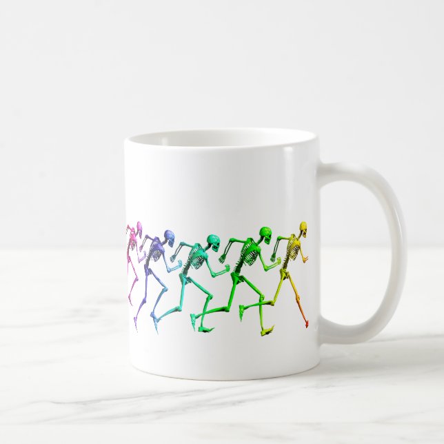 Laufende Regenbogen-Skelette Tasse (Rechts)