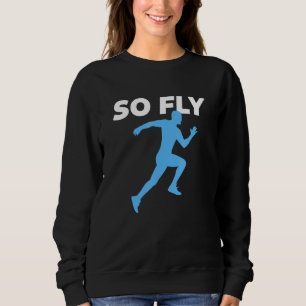 Laufende Retro Sprint Runner Track Field Coach Mot Sweatshirt