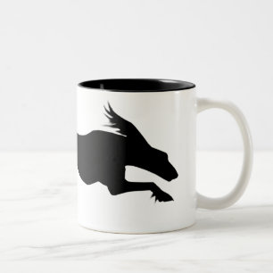Laufende Saluki HundeTasse Zweifarbige Tasse