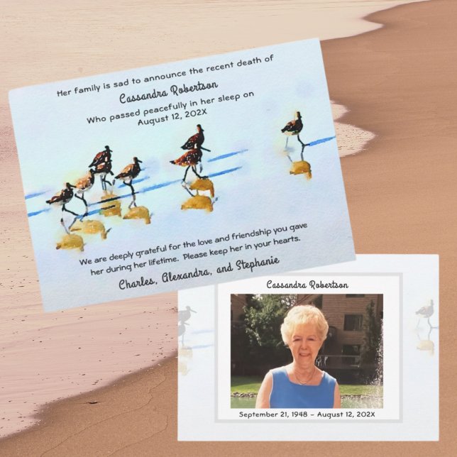 Laufende Sandpieper-Anzeige über den Tod Ankündigung (Von Creator hochgeladen)