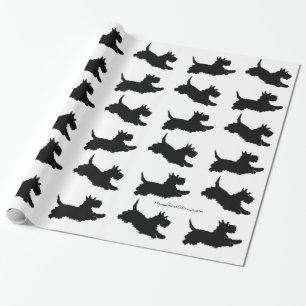 Laufende Schottische Terrier Geschenkpapier