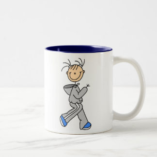 Laufende Strichmännchen-Tasse Zweifarbige Tasse