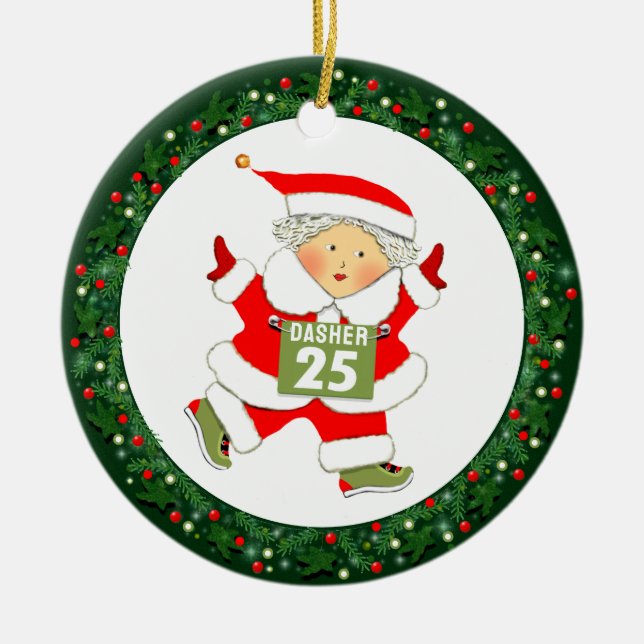 Laufende Track- und Feldübergabe Keramik Ornament (Vorne)