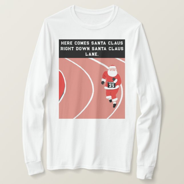 Laufende Track- und Field Christmas T - Shirt (Design vorne)