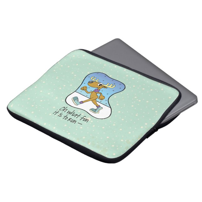 Laufende Übung Rentierweihnachtsfest Laptopschutzhülle (Vorne Oben)
