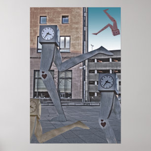 Laufende Uhren Poster Print
