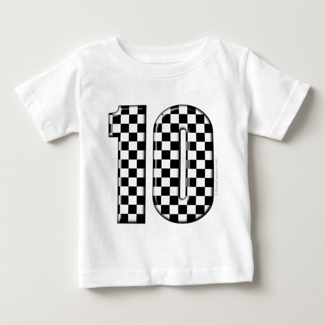 laufende Zahl des checkered Auto 10 Baby T-shirt (Vorderseite)