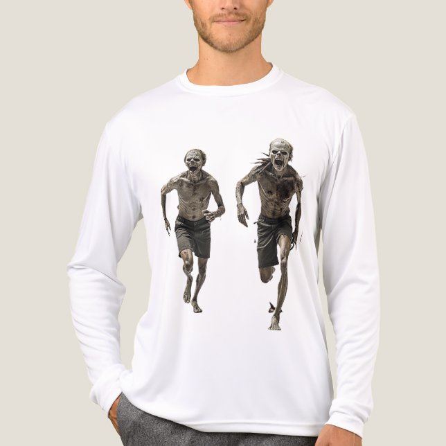 laufende Zombies Tri-Blend Shirt (Vorderseite)