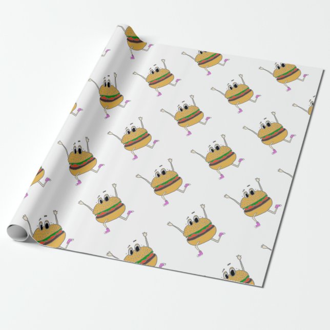 laufender Burger Geschenkpapier (Ungerollt)