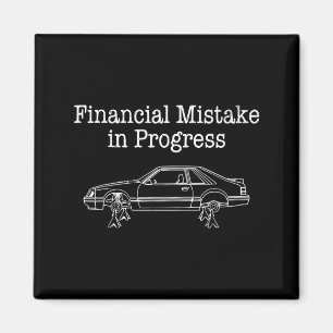 Laufender finanzieller Fehler Lustiger Automechani Magnet