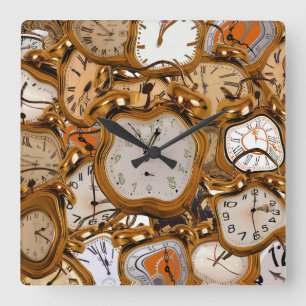 Laufender flüssiger Zeit-Uhr-Uhr-Verein-Bar-Raum Quadratische Wanduhr